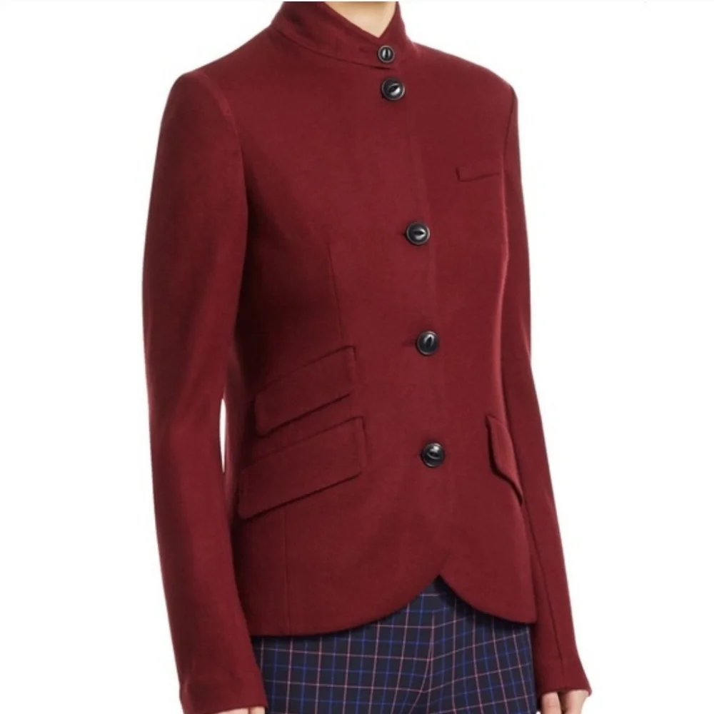 rag & bone Slade Blazer  Burgundy Sz 4 - Picture 6 of 16